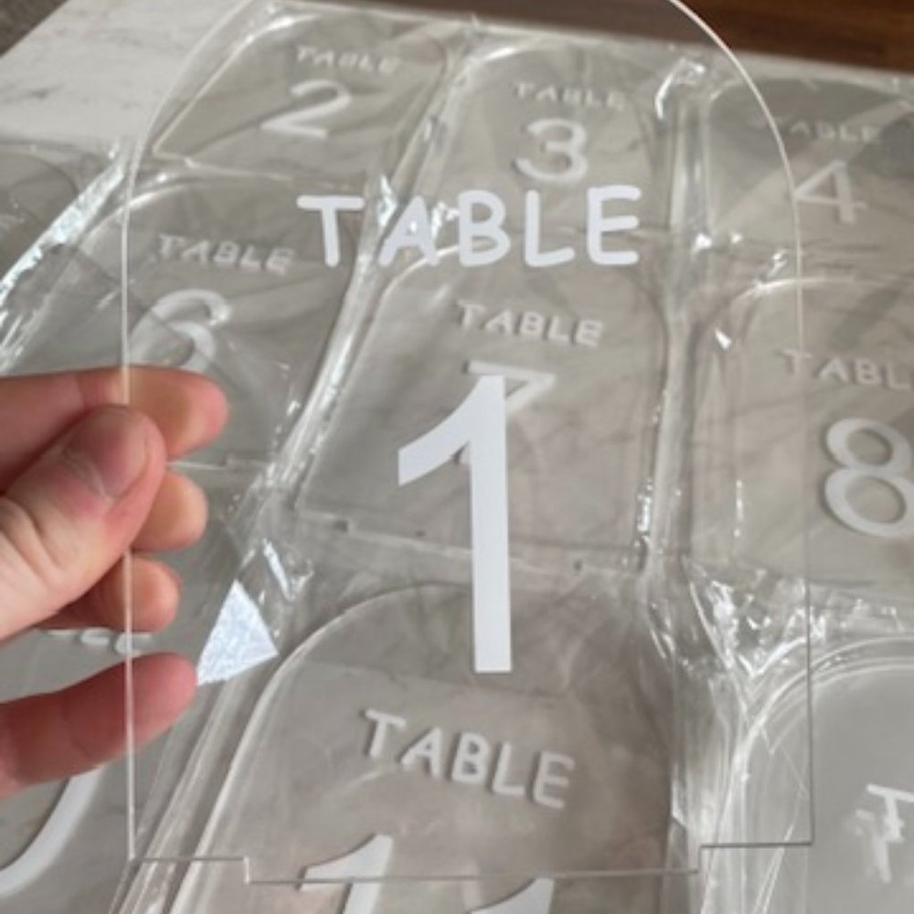 Acrylic Wedding Table Signs